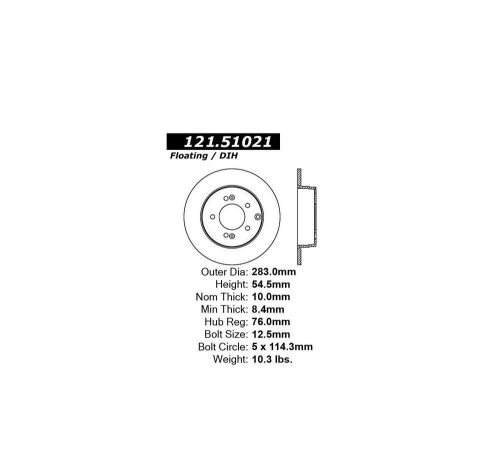 Centric 12151021 c-tek standard brake rotor rear; manual parking brake