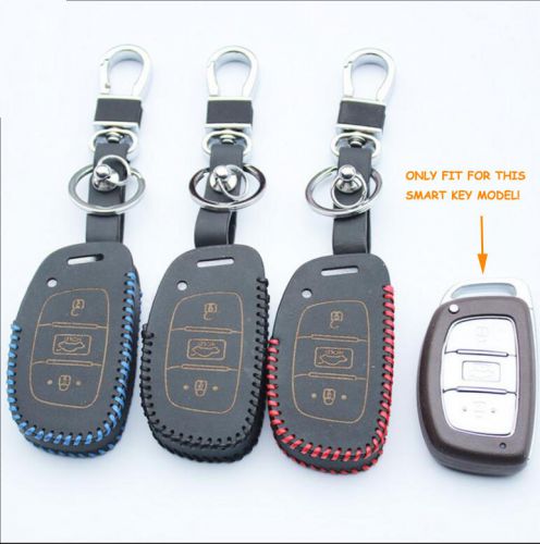 3colors a leather smart key shirt remote case for hyundai elantra avante 2016 17