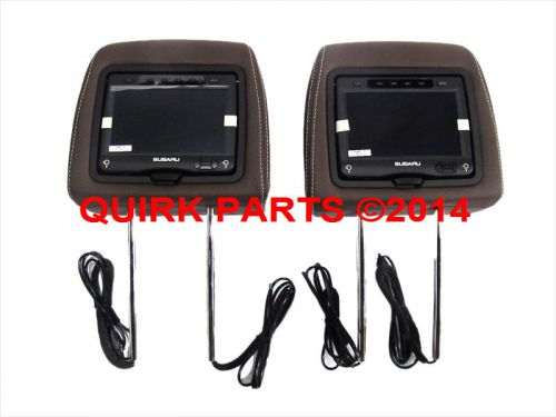 2013-2014 subaru outback rear entertainment dvd ipod saddle brown leather oe new