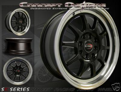 15" evoke™ c10 wheels rims alloy 8h/ 4 lug gloss black new
