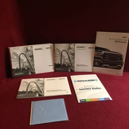 2015 gmc sierra 1500 2500 3500 oem owners manual set with navigation guide