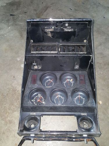 1976 75 77 corvette gm center dash console gauges with radio bezel wiper ac