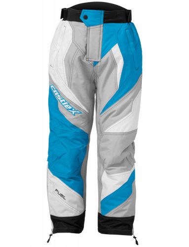 Castle youth grey/blue fuel se g5 snowmobile pants snow snowcross