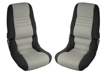 1979-1982 corvette neoprene seat covers - black - gray insert