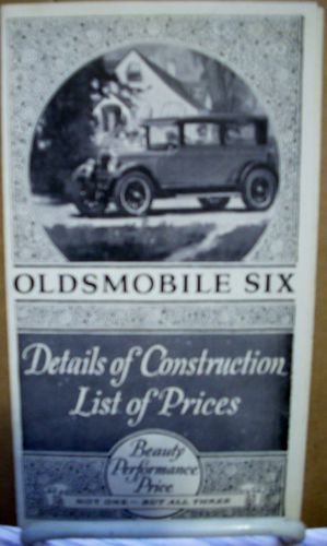 Nos 1925 1926 25 26 oldsmobile olds six details &amp; prices folder