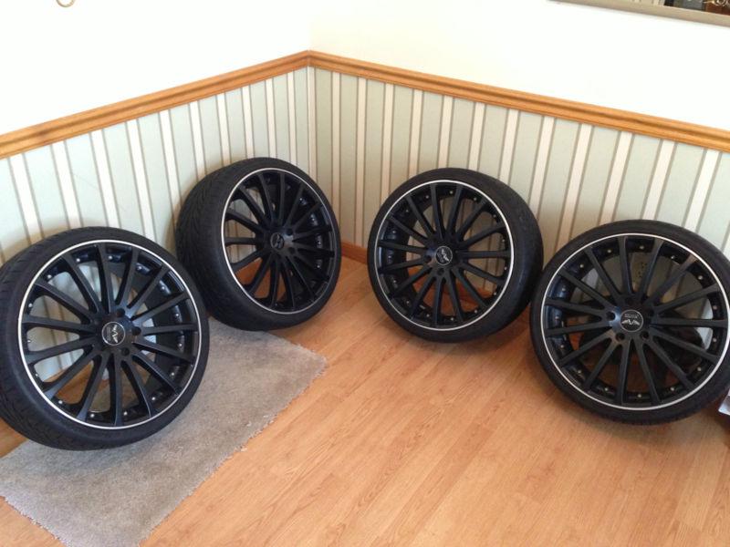 Black wheels and tires