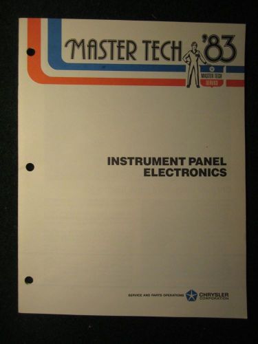 1983 chrysler master tech instrument panel electronics manual plymouth dodge