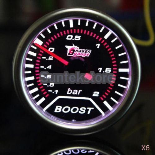 6x turbo boost vacuum meter gauge smoked led 52mm universal auto car boat motor