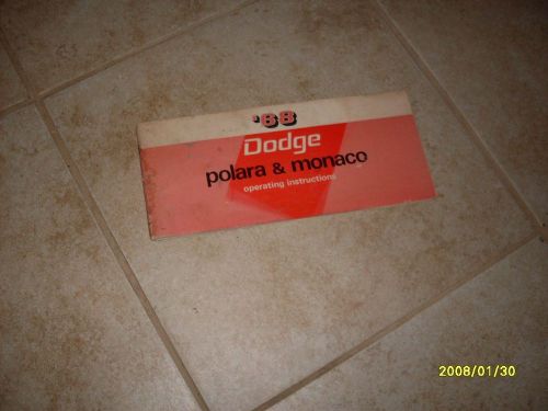 1968 dodge polara monaco owners manual owner&#039;s guide book original