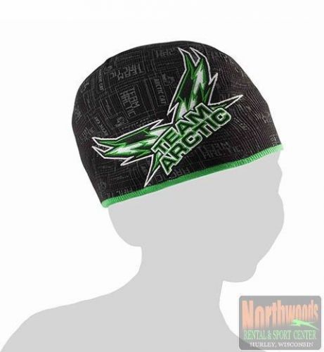 Arctic cat youth team arctic racing beanie / hat - osfm - black / lime 5253-113