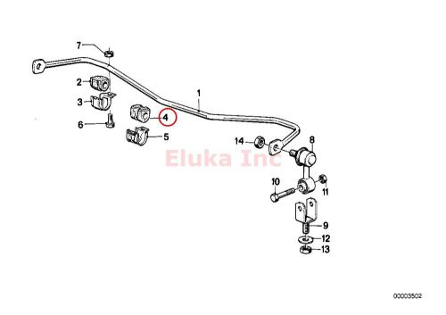 Bmw genuine stabilizer sway bar bushing - 20 mm front e30