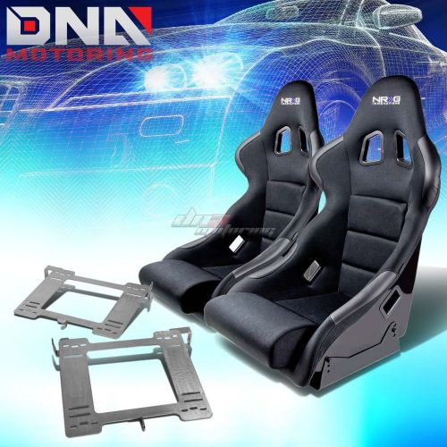 Nrg type-r deep bucket racing seats+full stainless bracket for mk3 vw golf/gti