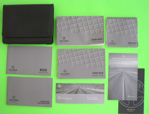 2008 acura rdx factory owner&#039;s manual set w/ nav &amp; case *oem*