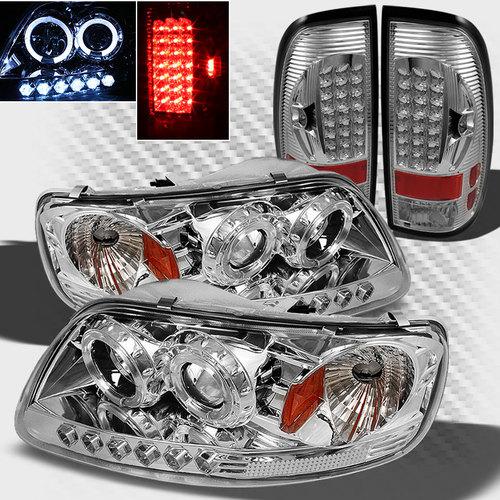 1997-2003 ford f150 led halo projector headlights+led tail lamp head lights set