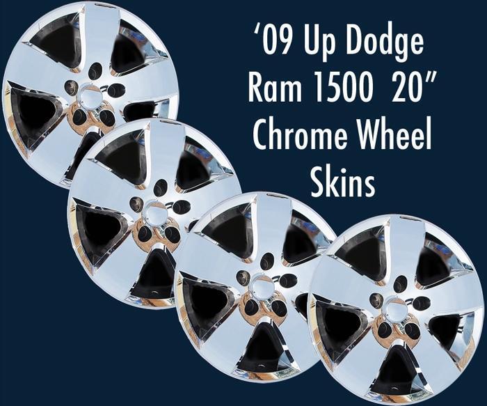 '09-13 dodge ram slt 1500 20" 5 spoke chrome wheel skins new set/4 imp-331x