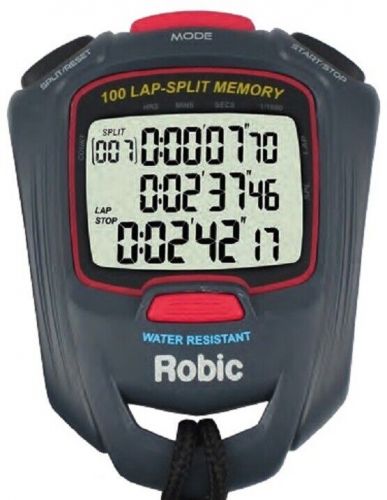 Robic watches stopwatch, digital, 100 lap dual memory, multi-mode blk rob87917