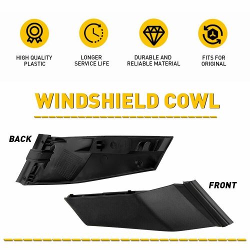 Front wiper cowl side extension cover trim pair for 2014-2019 toyota corolla