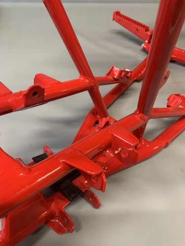 Frame &amp; subframe powder coat red 03-08 suzuki ltz400 ltz kfx chassis - mint