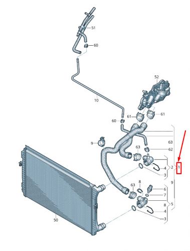 New vw golf vii mk7 coolant hose with quick release coupling 5q0121049ad genuine