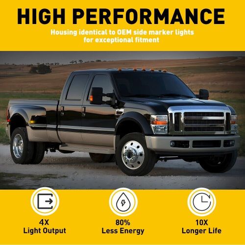 Clear lens amber red led fender side marker lamp for 99-10 f250 f350 f450 dually