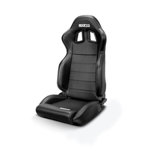 Sparco r100 black vinyl reclining universal racing seat