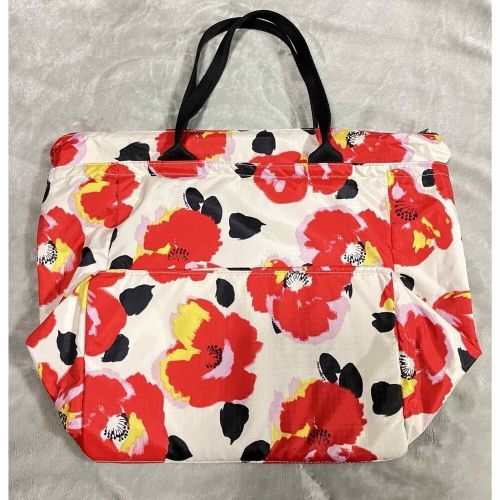 Lesportsac garden poppy tote bag pouch boston excursion