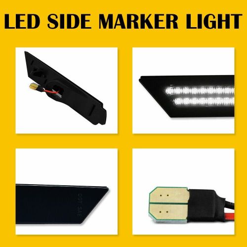 Smoked side marker lamp turn signal light bulbs led for 2010-2015 chevy camaro