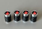 Tyre valve caps dust caps red finger carbon fibre x 4 uk seller