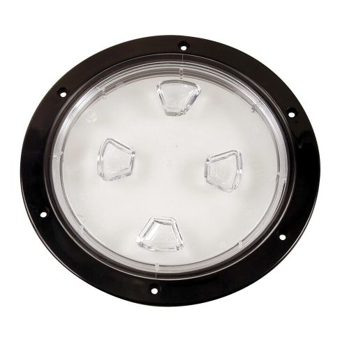 Beckson 8&#034; clear center screw-out deck plate - black