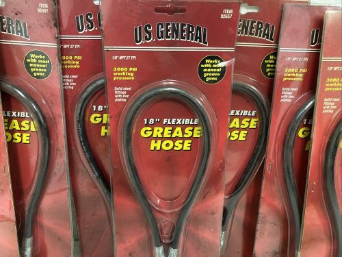 Nos u.s general 92657 1/8&#034; npt 27 tpi 18&#034; flexible grease hose (lot of 7)