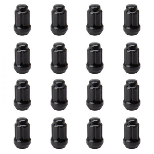 Set of tusk tapered spline drive lug nut 12mm x 1.25mm thread pitch black 16 pcs