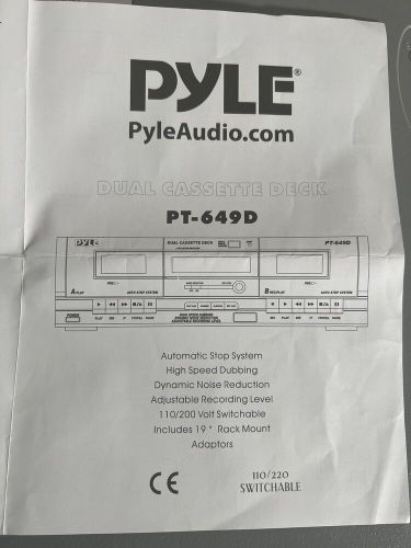 Pyle pt649d dual stereo cassette deck player system music &amp; audio recording