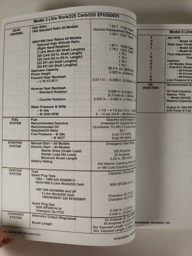 Mercury mariner outboards manual 225/225 efi/250 efi/3.0 litre p/n: 90-822900r3