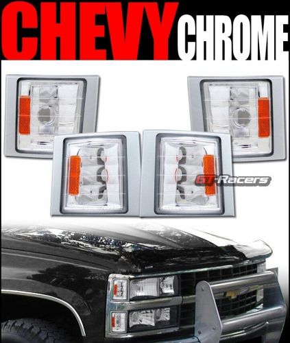 For 1994-2000 chevy c10 c/k truck/suv chrome amber signal corner lights lamps k2