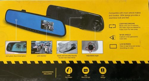 Hopkins dashcam mounts to rear view mirror