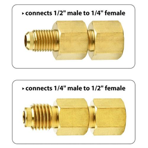 2x r12 to r134a &amp; r134a to r12 coupler adapter 1/4 female flare 1/2 acme male hq