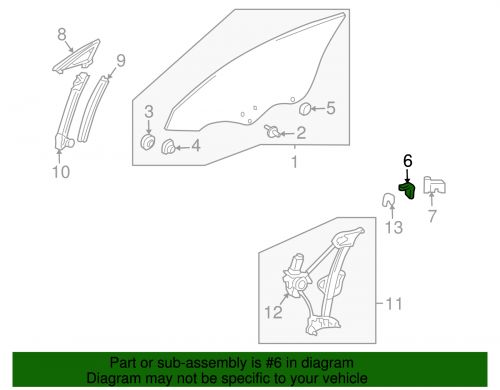 Genuine toyota door glass stop 67211-30070