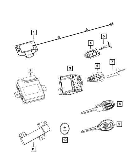 Genuine mopar integrated key fob transmitter 68159656ad