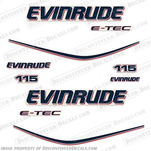 Fits evinrude 115hp e-tec decal kit - 2004 - 2008