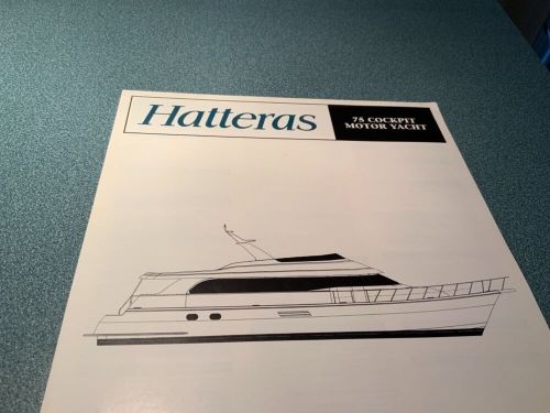 2001 hatteras 75 cockpit motor yacht marketing / specifications brochure