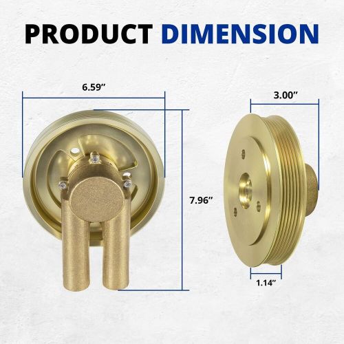 21214599 crank mounted sea water pump for volvo penta engines 4.3/5.0/5.7