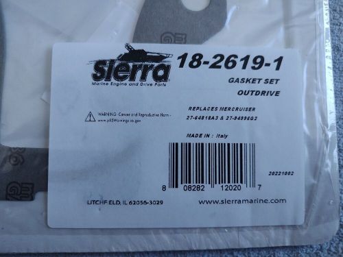 Sierra mercruiser outdrive gasket set 18-2619-1 for i, r, mr, alpha one &amp; gen ii