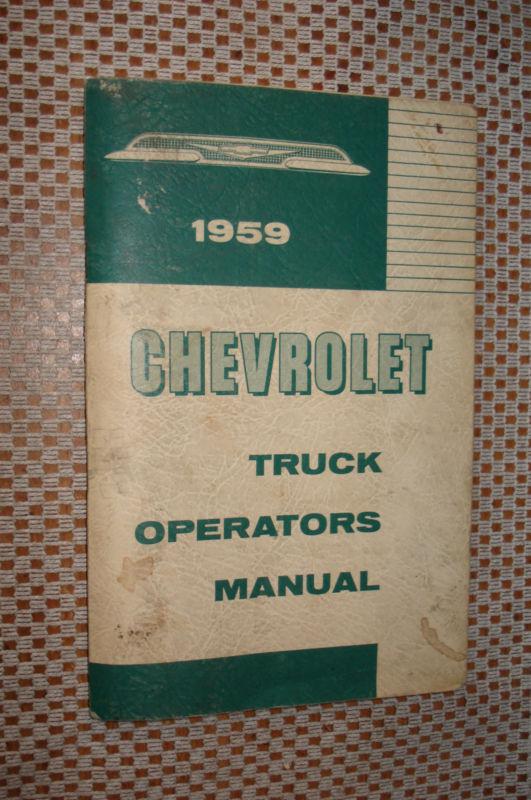 1959 chevy truck owners manual original glovebox book