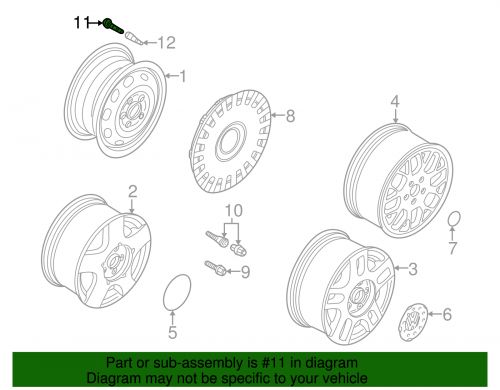 Genuine volkswagen valve stem 311-601-361