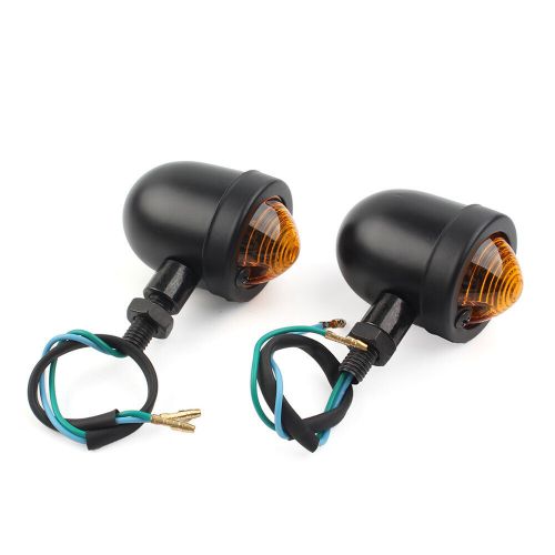 Black motorcycle turn signal lights for harley cafe racer bobber chopper