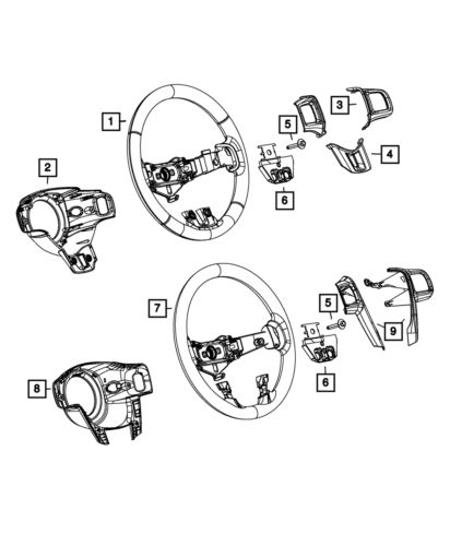 Genuine mopar steering wheel bezel left 1vz23xsaaa