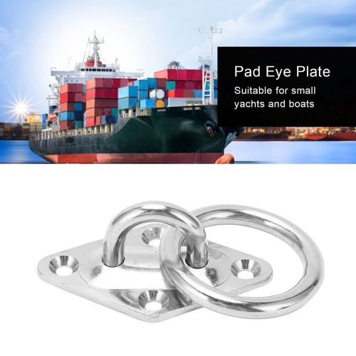 Diamond pad eye plate m6x66x40mm 316 stainless steel wall mount ring hook for