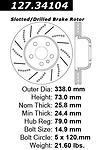 Centric parts 127.34104 front performance rotor