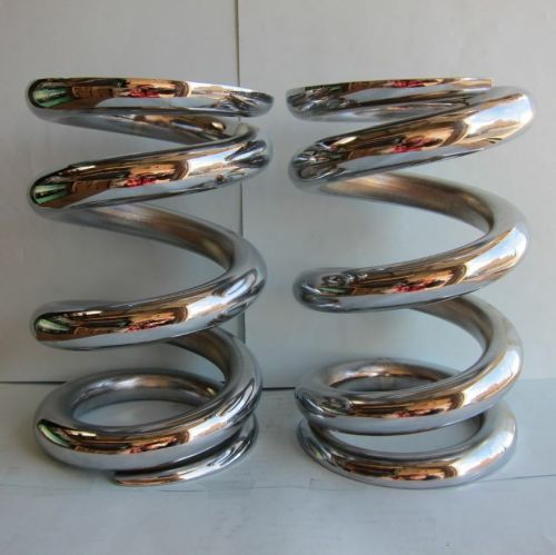 Lowrider hydraulics chrome 2 ton precut coils, flat sides &amp; deep reverse cup