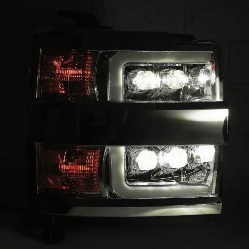 For 15-19 chevrolet silverado 2500 3500 alpharex nova jet black led headlights